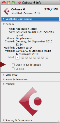 在Mac OS X下使用64位版本Cubase 6的注意事项 